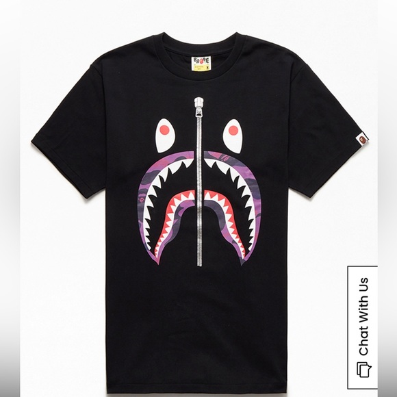 BAPE ABC Silver Zip Shark T-Shirt | Small - Picture 1 of 6